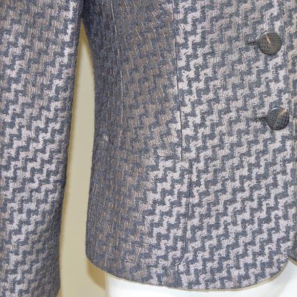 Armani Collezioni Grey/Brown Powerhouse ZigZag Jacket Made in Italy 🇮🇹 - Picture 12 of 16